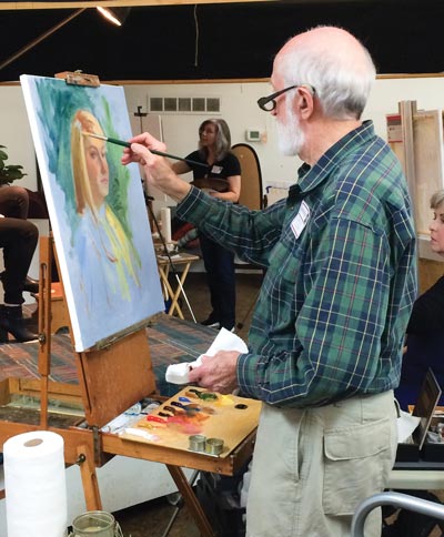 Damon painting at PSA event
