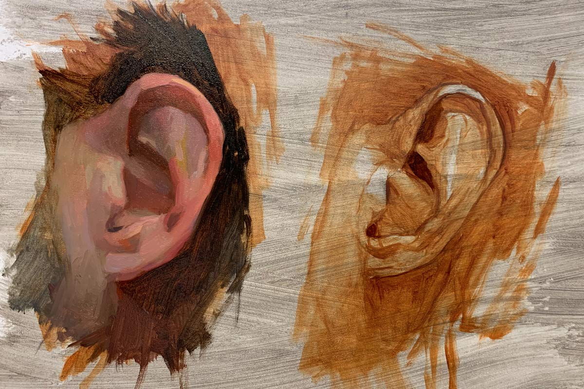 Oil study of ears