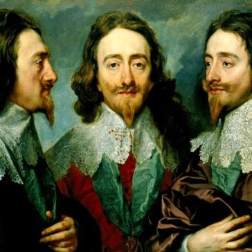 Triple portrait of King Charles by Anthony Van Dyck.