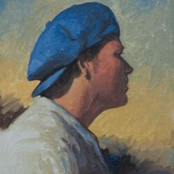 Brett in a blue hat