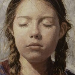 Egg Tempera Portrait Painting by Kathy Morris