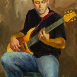 The Guitarist, Oil James B. Schell (d 2013)