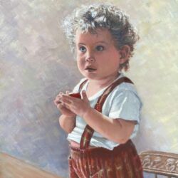 Girl With An Apple, Oil Rebecca Kemmerer